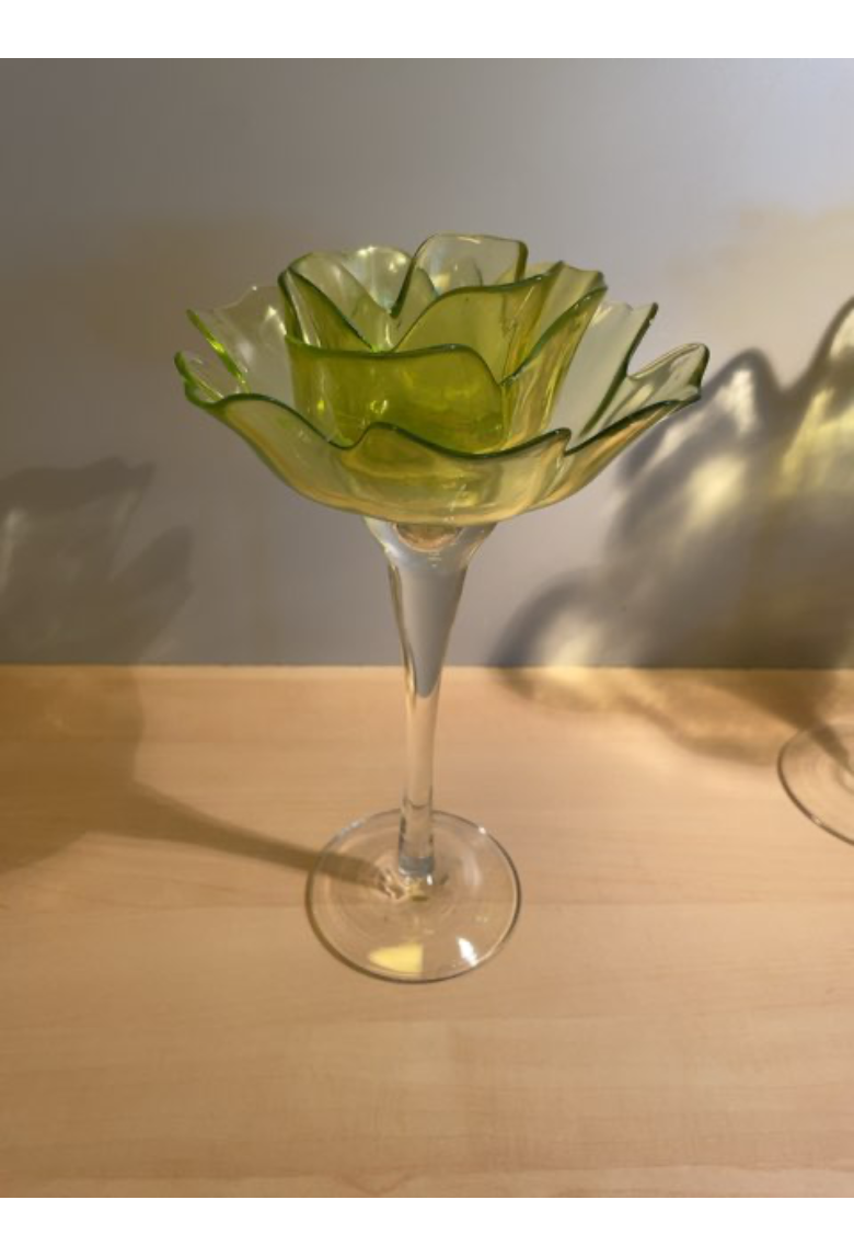 Tjekkisk Glasblomst lysestage